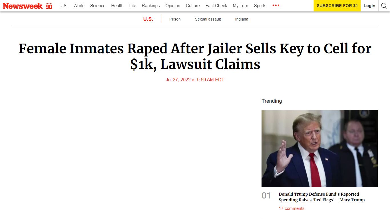 Female Inmates Raped After Jailer Sells Key to Cell for $1k ... - Newsweek